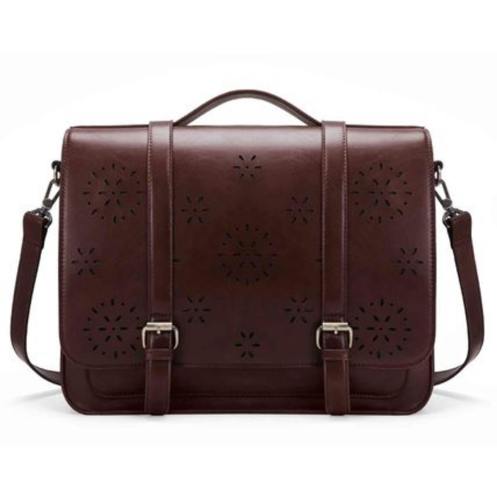 Dark Vegan Leather Book Bag